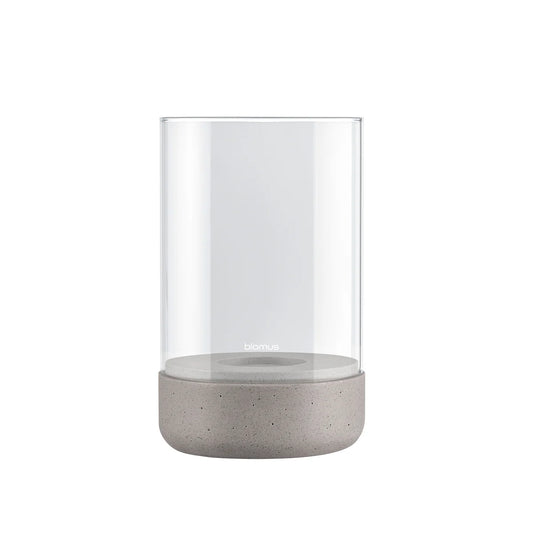 Hurricane Lamp Concrete Glass Clear